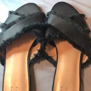 A.New.Day | Crisscross Black Silky Sandals